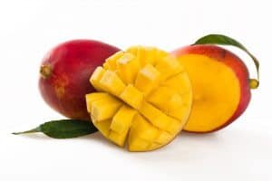 full and slices mango fruits