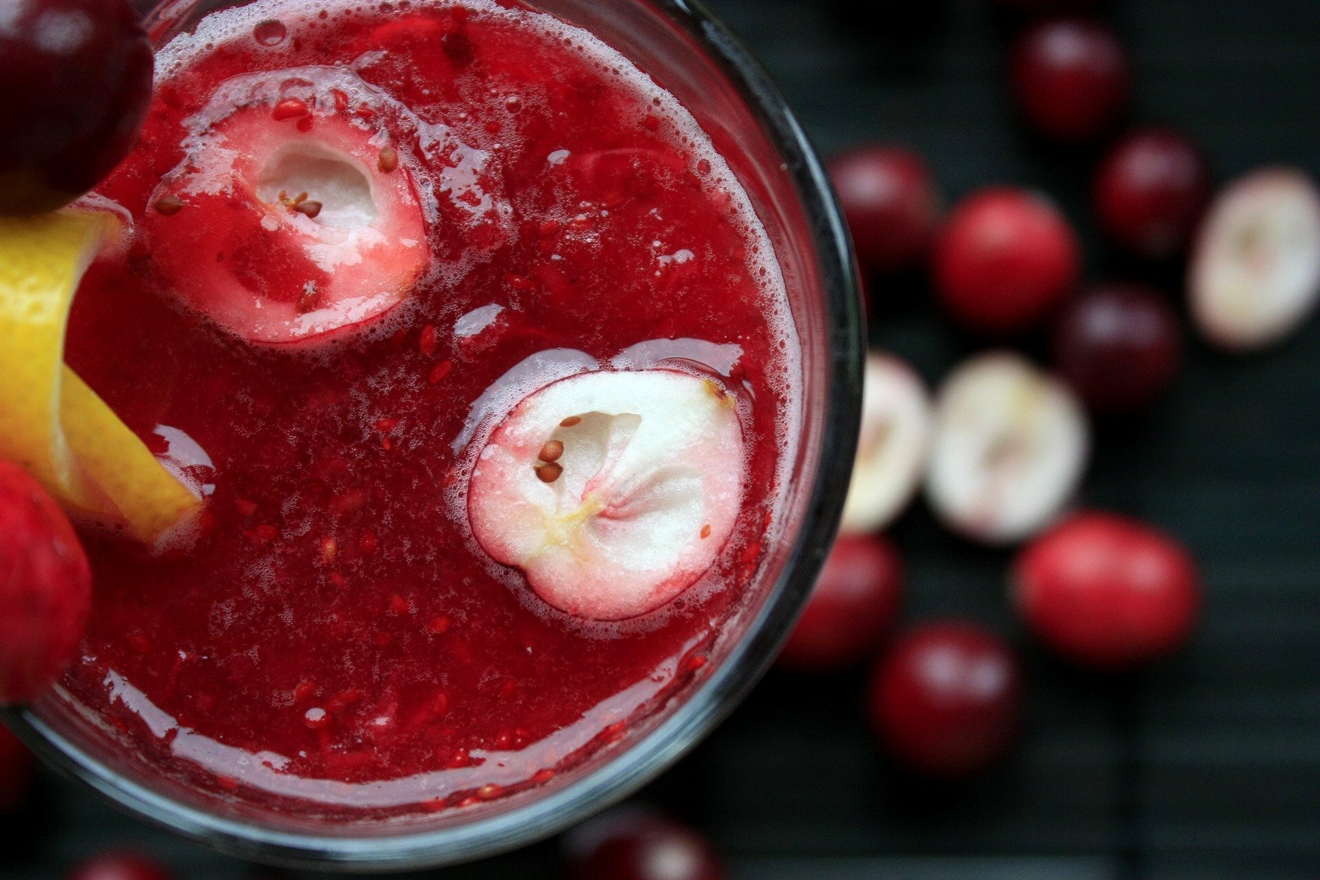 nice looking smoothie with cranberries