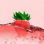 strawberry floating in juice